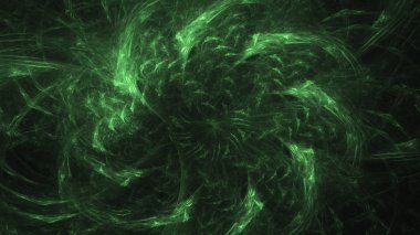3D render soyut yeşil fraktal açık renkli