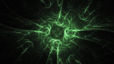 Soyut fraktal ışık arkaplanı 3 boyutlu oluşturuluyor