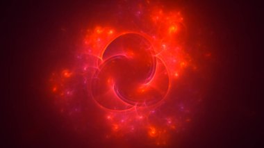 Soyut kırmızı fraktal ışık arkaplanı 3 boyutlu oluşturuluyor