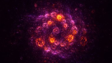 Soyut kırmızı fraktal ışık arkaplanı 3 boyutlu oluşturuluyor