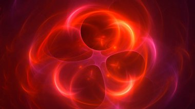 Soyut kırmızı fraktal ışık arkaplanı 3 boyutlu oluşturuluyor