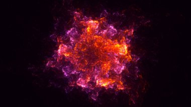 Soyut kırmızı fraktal ışık arkaplanı 3 boyutlu oluşturuluyor