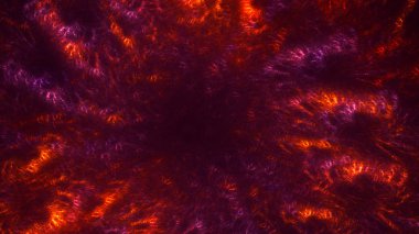 Soyut kırmızı fraktal ışık arkaplanı 3 boyutlu oluşturuluyor