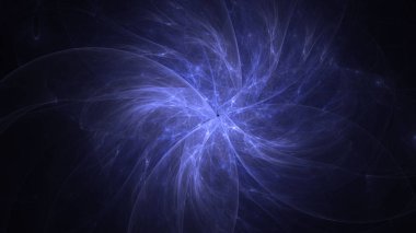 Soyut mavi fraktal ışık arkaplanı 3 boyutlu oluşturuluyor