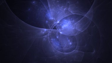Soyut mavi fraktal ışık arkaplanı 3 boyutlu oluşturuluyor