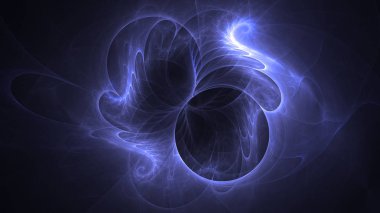 Soyut mavi fraktal ışık arkaplanı 3 boyutlu oluşturuluyor