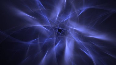 Soyut mavi fraktal ışık arkaplanı 3 boyutlu oluşturuluyor
