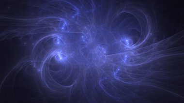 Soyut mavi fraktal ışık arkaplanı 3 boyutlu oluşturuluyor