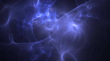 Soyut mavi fraktal ışık arkaplanı 3 boyutlu oluşturuluyor