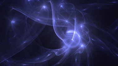 Soyut mavi fraktal ışık arkaplanı 3 boyutlu oluşturuluyor