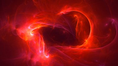 Soyut kırmızı fraktal ışık arkaplanı 3 boyutlu oluşturuluyor