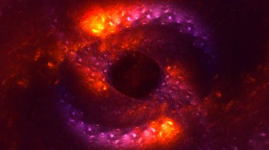 Soyut kırmızı fraktal ışık arkaplanı 3 boyutlu oluşturuluyor