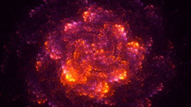 Soyut kırmızı fraktal ışık arkaplanı 3 boyutlu oluşturuluyor