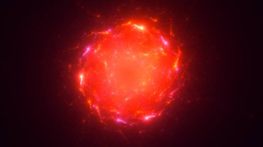 Soyut kırmızı fraktal ışık arkaplanı 3 boyutlu oluşturuluyor