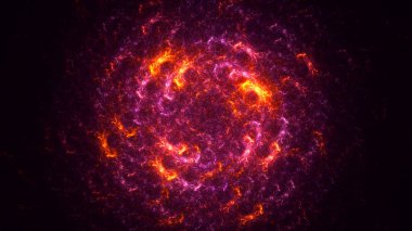 Soyut kırmızı fraktal ışık arkaplanı 3 boyutlu oluşturuluyor