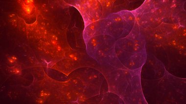 Soyut kırmızı fraktal ışık arkaplanı 3 boyutlu oluşturuluyor