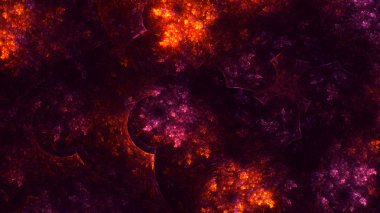 Soyut kırmızı fraktal ışık arkaplanı 3 boyutlu oluşturuluyor