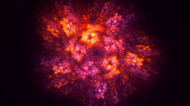 Soyut kırmızı fraktal ışık arkaplanı 3 boyutlu oluşturuluyor