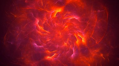 Soyut kırmızı fraktal ışık arkaplanı 3 boyutlu oluşturuluyor