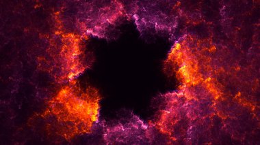 Soyut kırmızı fraktal ışık arkaplanı 3 boyutlu oluşturuluyor