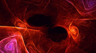 Soyut kırmızı fraktal ışık arkaplanı 3 boyutlu oluşturuluyor