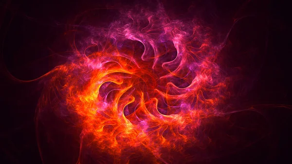 Soyut kırmızı fraktal ışık arkaplanı 3 boyutlu oluşturuluyor