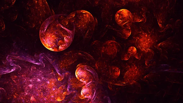 Soyut kırmızı fraktal ışık arkaplanı 3 boyutlu oluşturuluyor