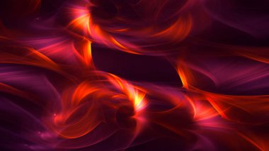 Soyut kırmızı fraktal ışık arkaplanı 3 boyutlu oluşturuluyor