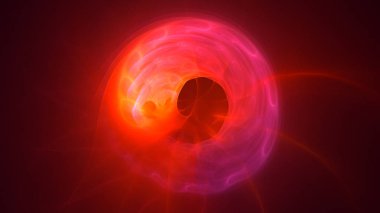 Soyut kırmızı fraktal ışık arkaplanı 3 boyutlu oluşturuluyor