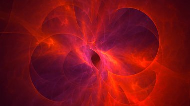 Soyut kırmızı fraktal ışık arkaplanı 3 boyutlu oluşturuluyor