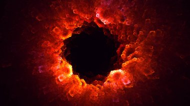 Soyut kırmızı fraktal ışık arkaplanı 3 boyutlu oluşturuluyor