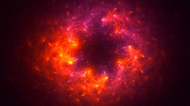 Soyut kırmızı fraktal ışık arkaplanı 3 boyutlu oluşturuluyor