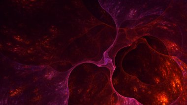 Soyut kırmızı fraktal ışık arkaplanı 3 boyutlu oluşturuluyor