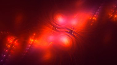 Soyut kırmızı fraktal ışık arkaplanı 3 boyutlu oluşturuluyor