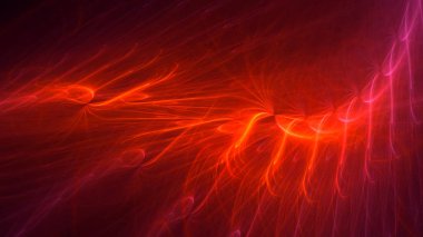 Soyut kırmızı fraktal ışık arkaplanı 3 boyutlu oluşturuluyor