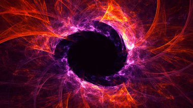 Soyut kırmızı fraktal ışık arkaplanı 3 boyutlu oluşturuluyor