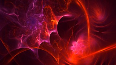 Soyut fraktal ışık arkaplanı 3 boyutlu oluşturuluyor