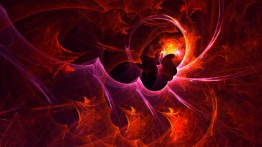 Soyut fraktal ışık arkaplanı 3 boyutlu oluşturuluyor