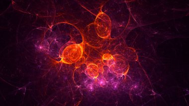 Soyut fraktal ışık arkaplanı 3 boyutlu oluşturuluyor