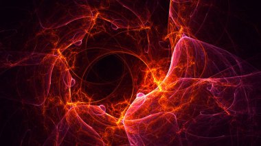 Soyut fraktal ışık arkaplanı 3 boyutlu oluşturuluyor