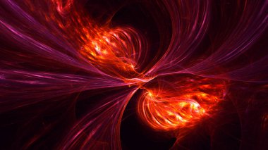 Soyut fraktal ışık arkaplanı 3 boyutlu oluşturuluyor