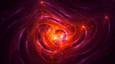 Soyut fraktal ışık arkaplanı 3 boyutlu oluşturuluyor