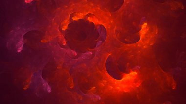 Soyut fraktal ışık arkaplanı 3 boyutlu oluşturuluyor