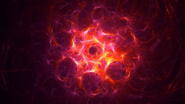 Soyut fraktal ışık arkaplanı 3 boyutlu oluşturuluyor