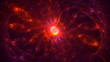 Soyut fraktal ışık arkaplanı 3 boyutlu oluşturuluyor