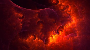 Soyut fraktal ışık arkaplanı 3 boyutlu oluşturuluyor