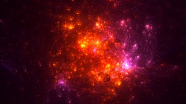 Soyut fraktal ışık arkaplanı 3 boyutlu oluşturuluyor