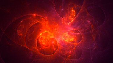 Soyut fraktal ışık arkaplanı 3 boyutlu oluşturuluyor