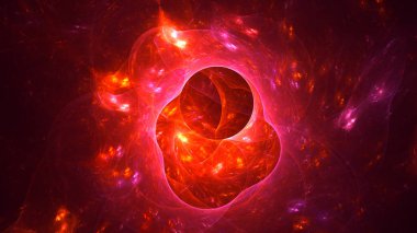 Soyut fraktal ışık arkaplanı 3 boyutlu oluşturuluyor