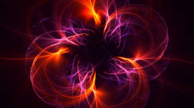 Soyut fraktal ışık arkaplanı 3 boyutlu oluşturuluyor